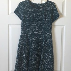 Talbot’s leather trimmed tweed fit and flare dress